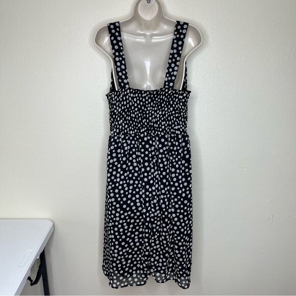 Mlle Gabrielle Black White Polka Dot Surplice Sleeveless Chiffon Dress Women 2X - Picture 6 of 16